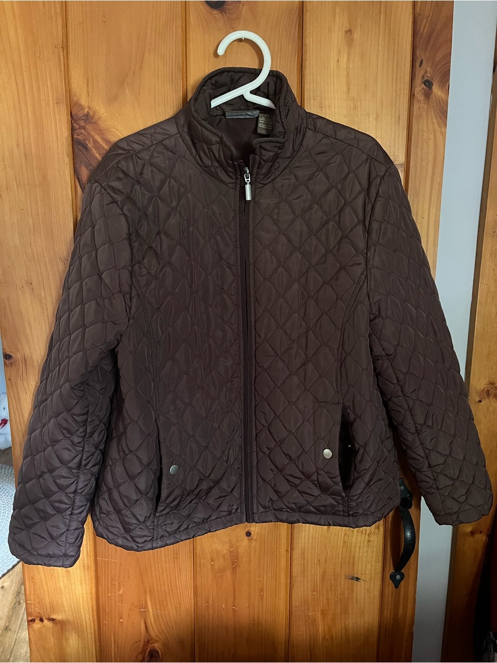 Jane Ashley Brown Quilted Puffer Jacket